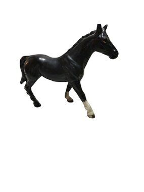 Relco Vintage Ceramic Hand Painted Black Horse Figurine Collectible Japan
